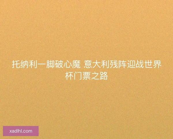 托纳利一脚破心魔 意大利残阵迎战世界杯门票之路